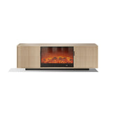 70.8in Ash Wood Veneer Simulation Fireplace