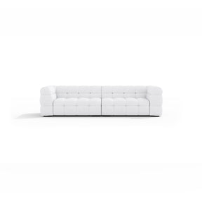 Italian Cloud White Lambswool Sofa with Armrests