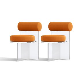 Fashion Orange Acrylic Dining Chair(Set Of 2)