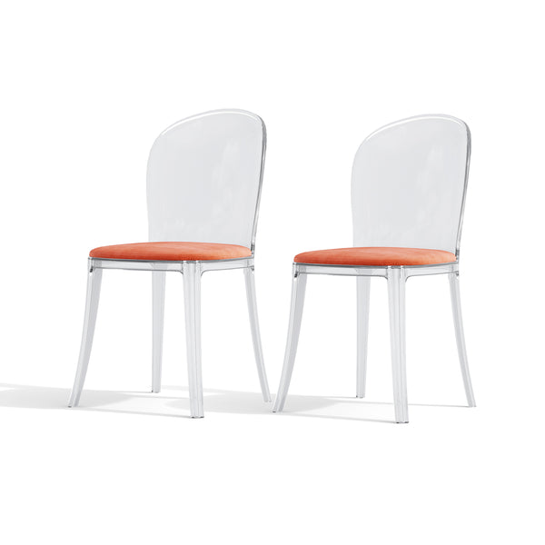 INS Style Orange Acrylic Dining Chair