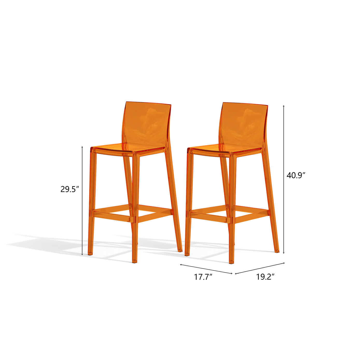 Fashion Orange Acrylic Bar Chairs