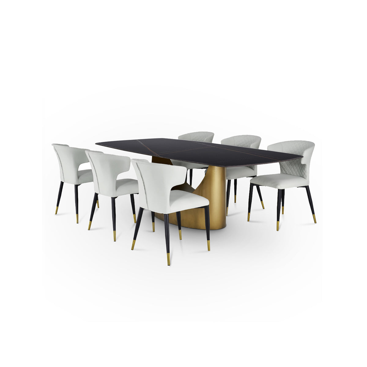 Modern Matte Sintered Stone Dining Table Set