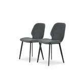 Modern Minimalist Gray Microfiber Leather Dining Chair