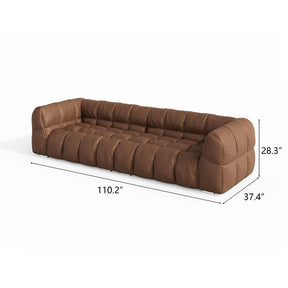 Modern Brown Microfiber Leather Sofa