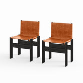 Old-School Black&Orange Wood Chair (Set of 2)