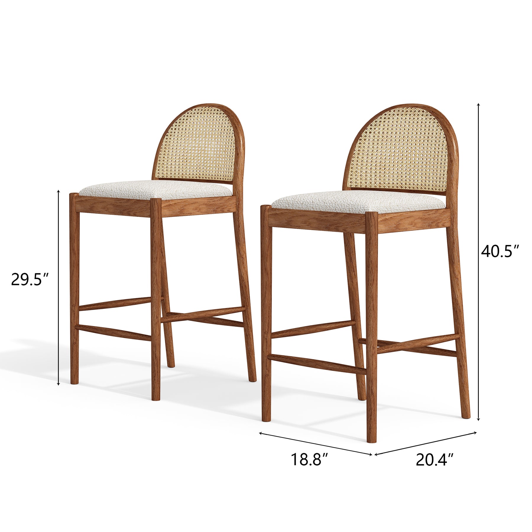 Mid-century Brown Rattan Bar Chairs