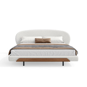 Modern Minimalist Fabric Solid Wood Bed