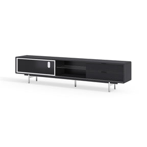 Modern Black Wood TV Stand With 3 Drawers