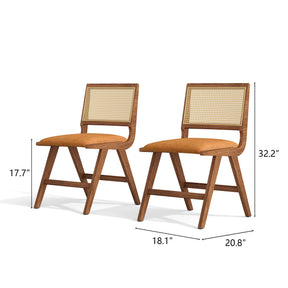 Mid-century Rattan Dining Chairs(Set Of 2)