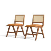 Mid-century Rattan Dining Chairs(Set Of 2)