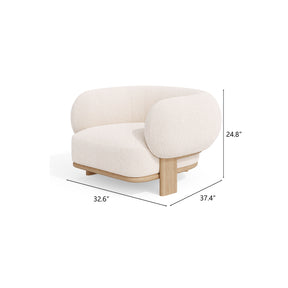 Modern White Fabric Round Sofas