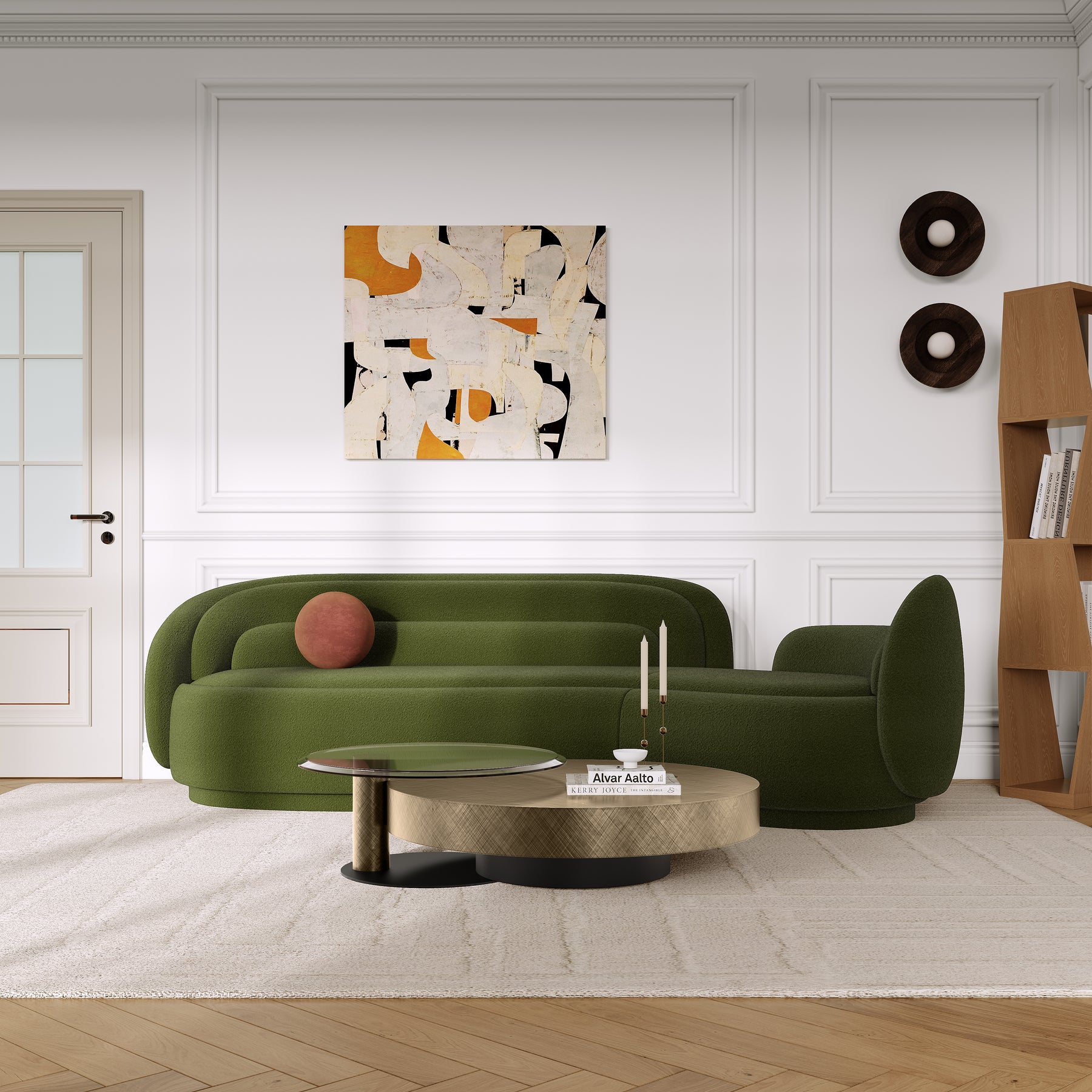 Green 3D Curved Sofa