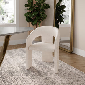 White Upholstered Dining Chairs(Set of 2)