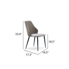 Modern Gray Upholstered Side Chair(Set of 2)