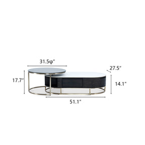 Tempered Glass Top Cocktail Table Set