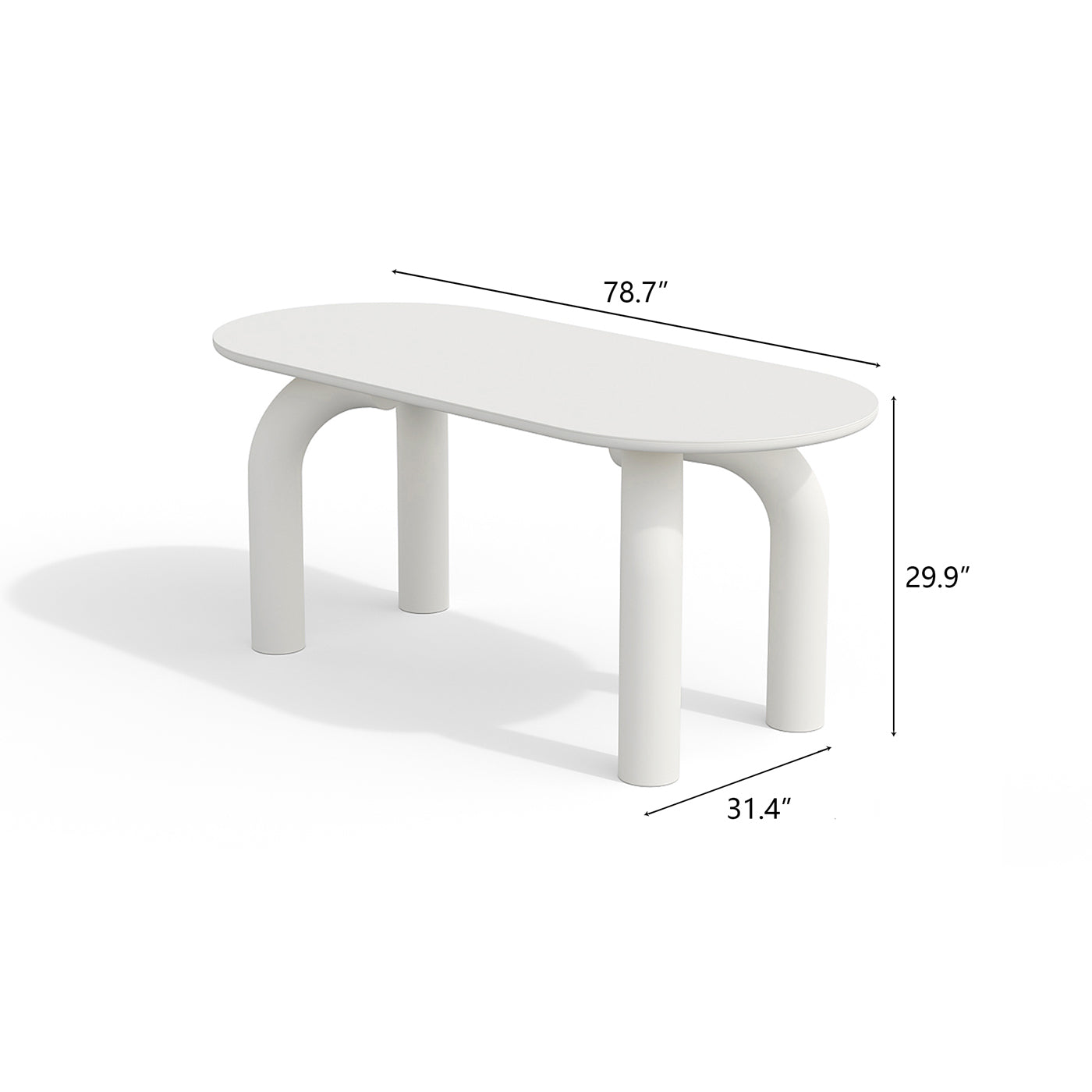 Nordic White Rectangular Wood Dining Table