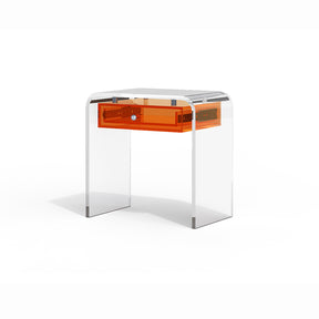 Fashion Minimalism Acrylic Orange Nightstand With 1 Drawer