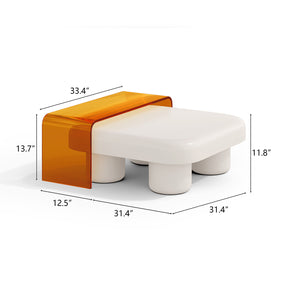 Creative Acrylic 2-piece Orange Coffee Table