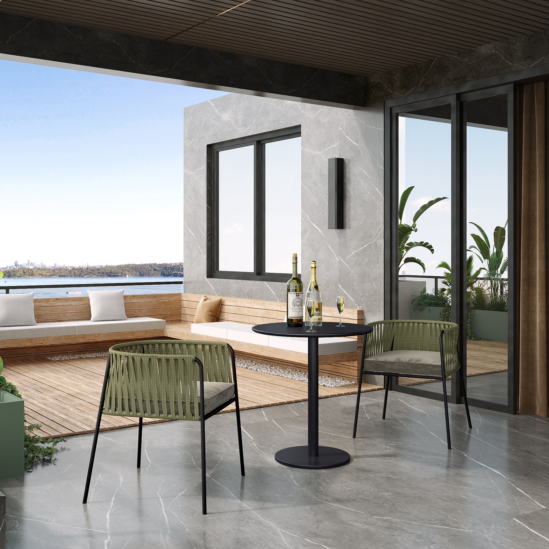 Modern Green Sintered Stone Outdoor Furnitures
