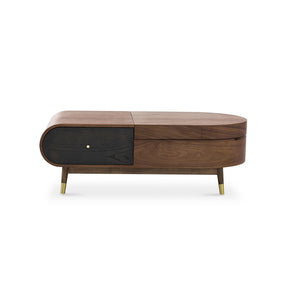 Ash Wood Storage Cocktail Table
