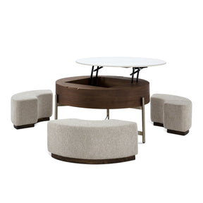 Cocktail Table Under with Ulphostered Stools