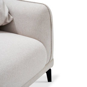Modern Cream Fabric Deep Seater Sofa, with Armrest, with Cushions, with 4 Metal Legs