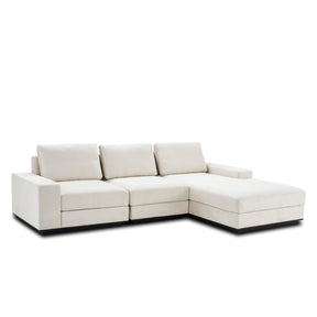 Modern Italian Beige Techno Fabric Sectional Sofa, with Armrest