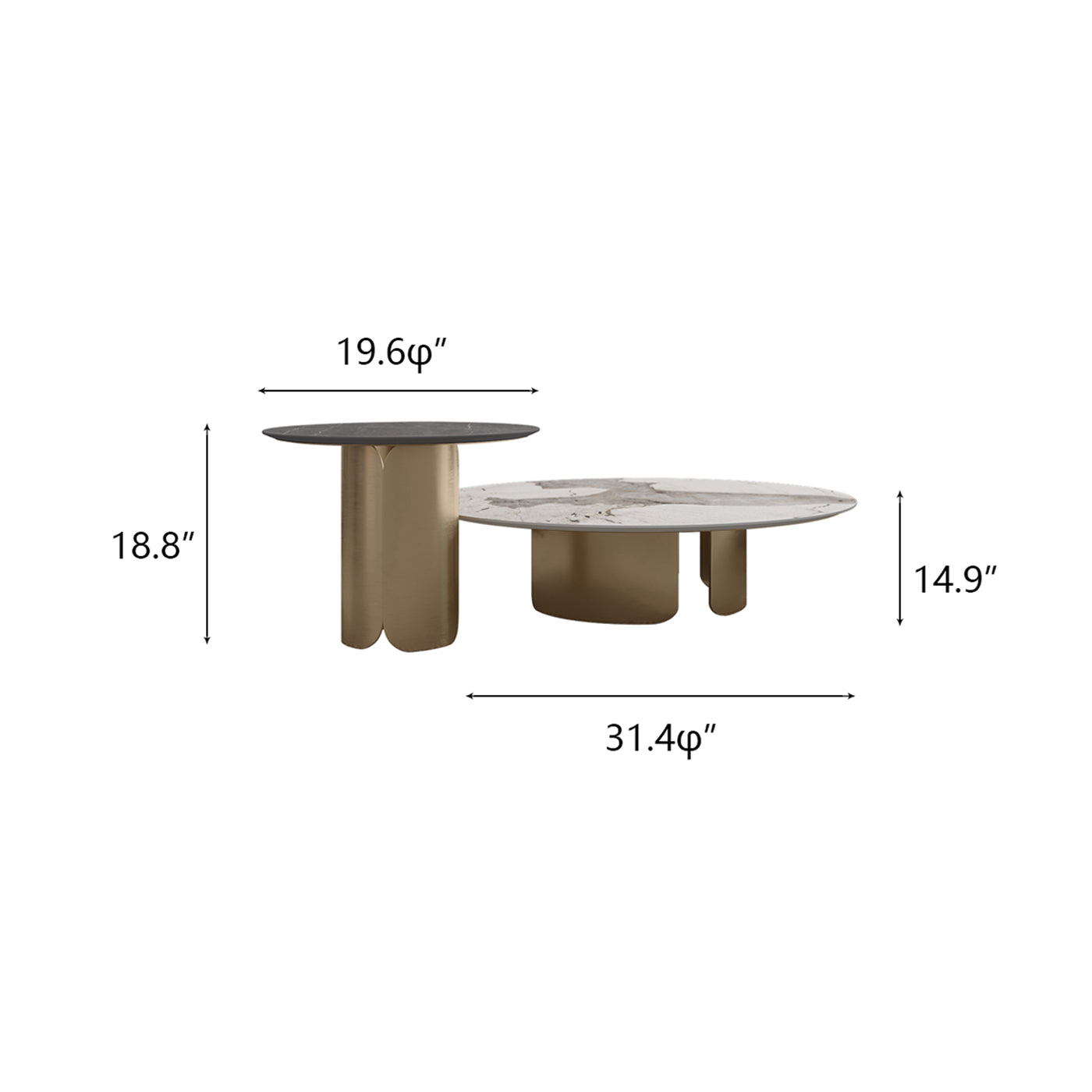 Marble Top Cocktail Table Set