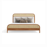 Traditional classic Light walnut Wood Bed