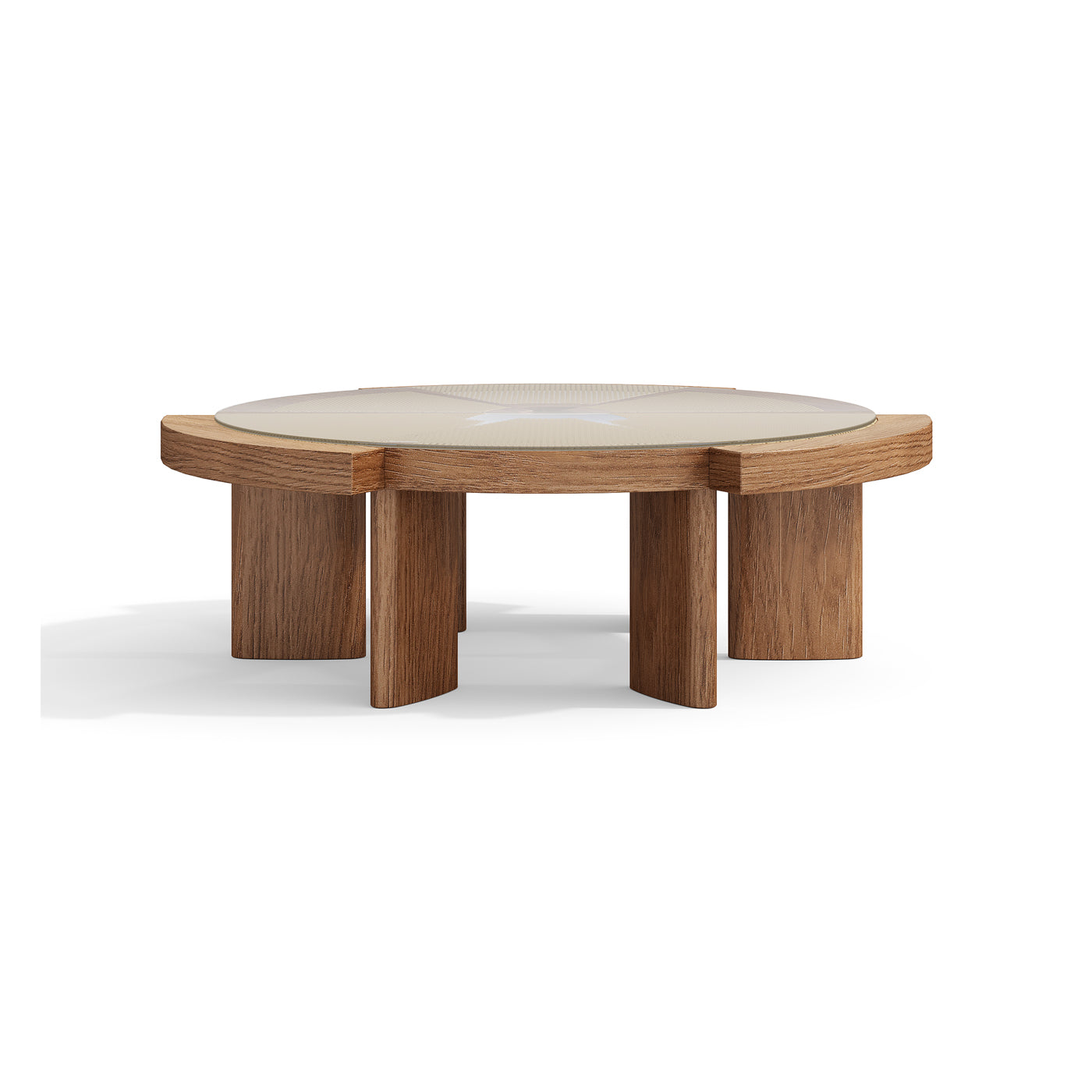 Traditional Classic Wood Round Coffee Table