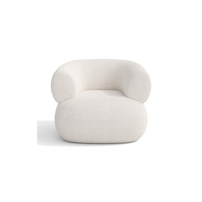 Modern White Lambswool Round Sofa