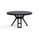 Solid Wood Black Round Dining Table