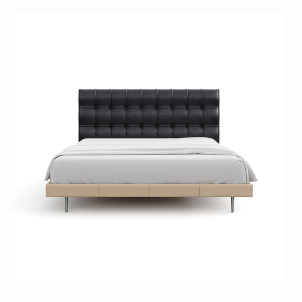 Modern Microfiber Leather Solid Wood Bed