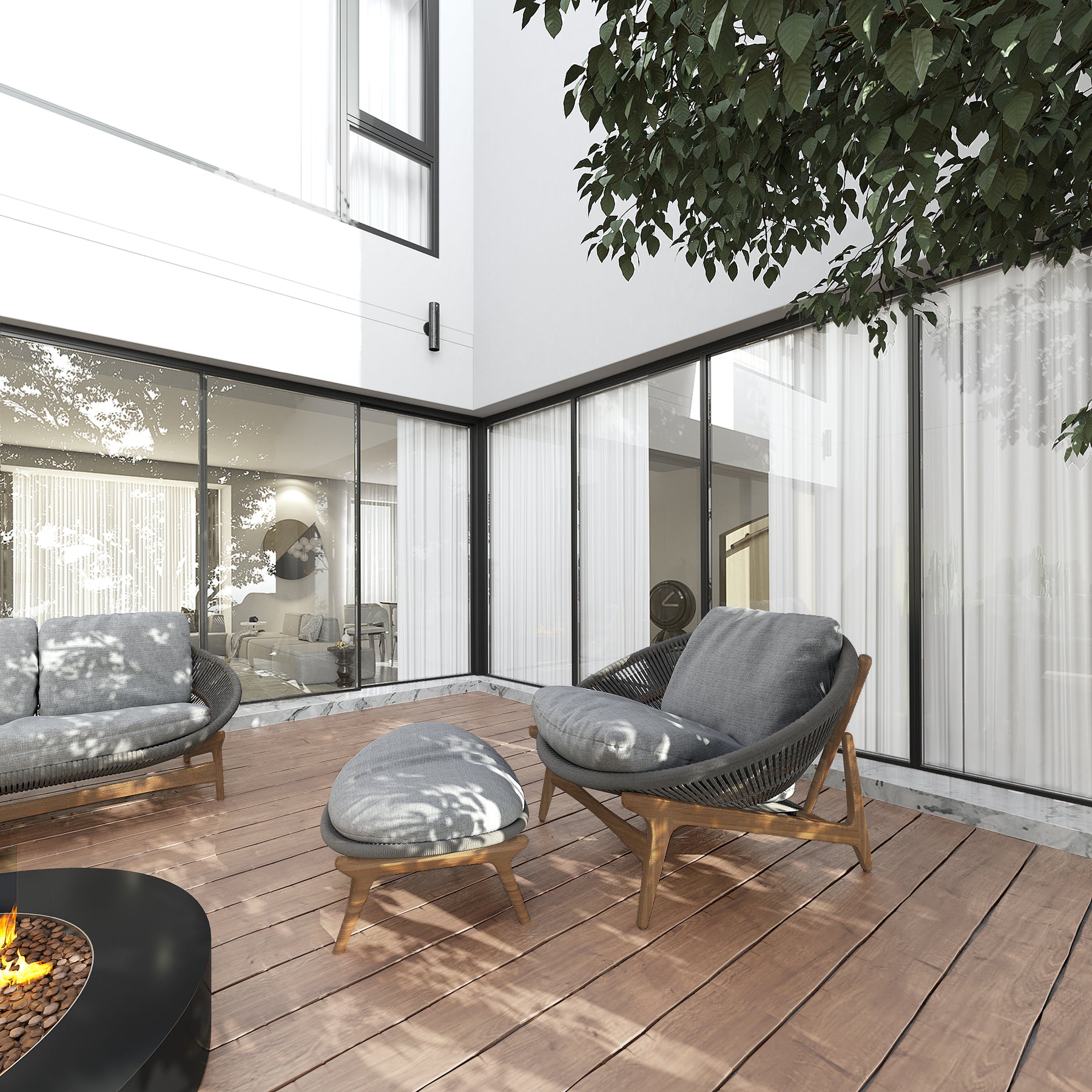 Modern Gray Farbic Outdoor furnitures