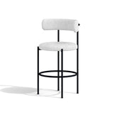 Modern Minimalist White Velvet Bar Chair