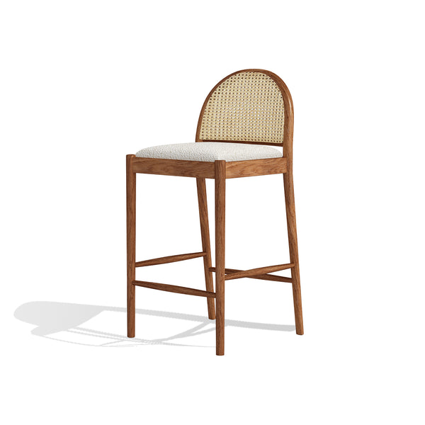 Mid-Century Brown Rattan Bar Chair