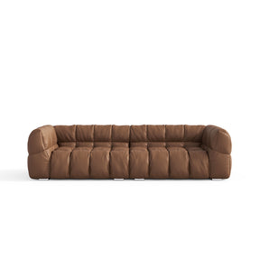 Mid-Century Microfiber Leather Sofa