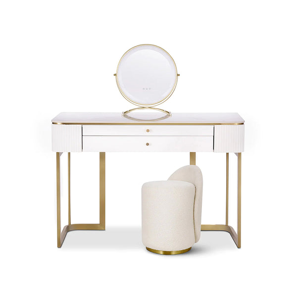 Modern White MDF Vanity Dressing Table Set